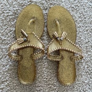 Jack Rogers Alana gold jelly glitter women’s sandals size 10